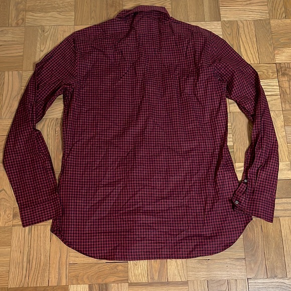 BURBERRY mens xxl shirt red black small gingham not worn - Picture 7 of 8